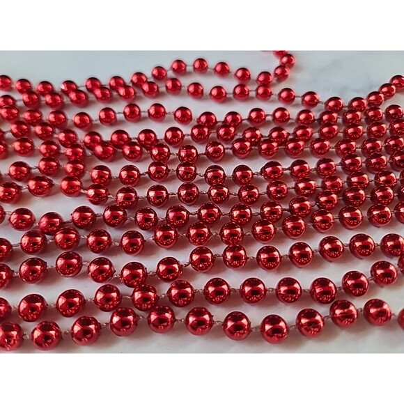 Christmas Tree Beaded Garland Red Vintage - Picture 4 of 10